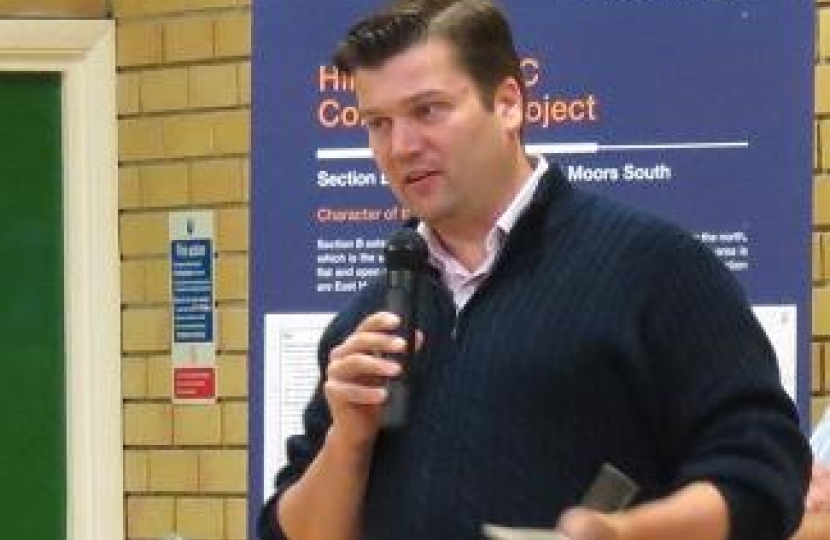 James Heappey speaks at Hinkley Connection Project public consultation meeting